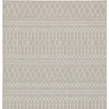 5' X 7' Gray and Ivory Indoor Outdoor Area Rug