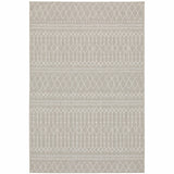 5' X 7' Gray and Ivory Indoor Outdoor Area Rug