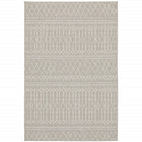 5' X 7' Gray and Ivory Indoor Outdoor Area Rug