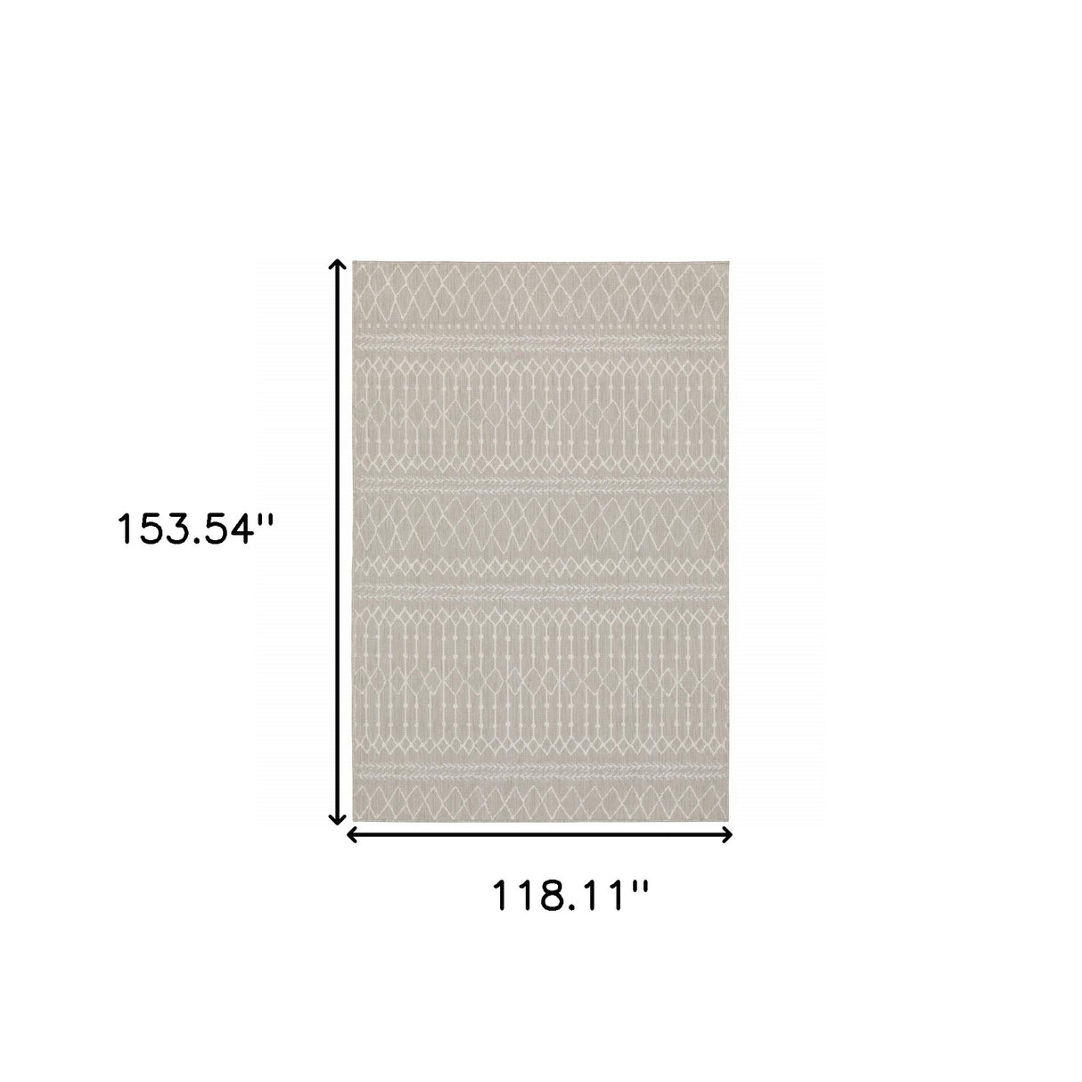 5' X 7' Gray and Ivory Indoor Outdoor Area Rug