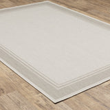 7' X 9' Gray and Ivory Indoor Outdoor Area Rug