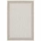 7' X 9' Gray and Ivory Indoor Outdoor Area Rug