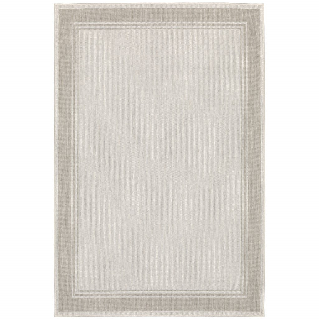 Gray and Ivory Indoor Outdoor Area Rug