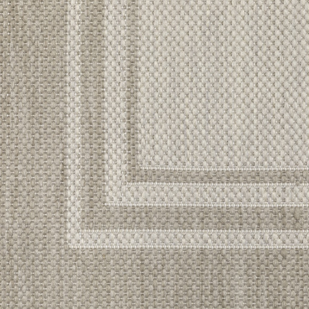 Gray and Ivory Indoor Outdoor Area Rug