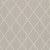 7' X 9' Gray and Ivory Indoor Outdoor Area Rug