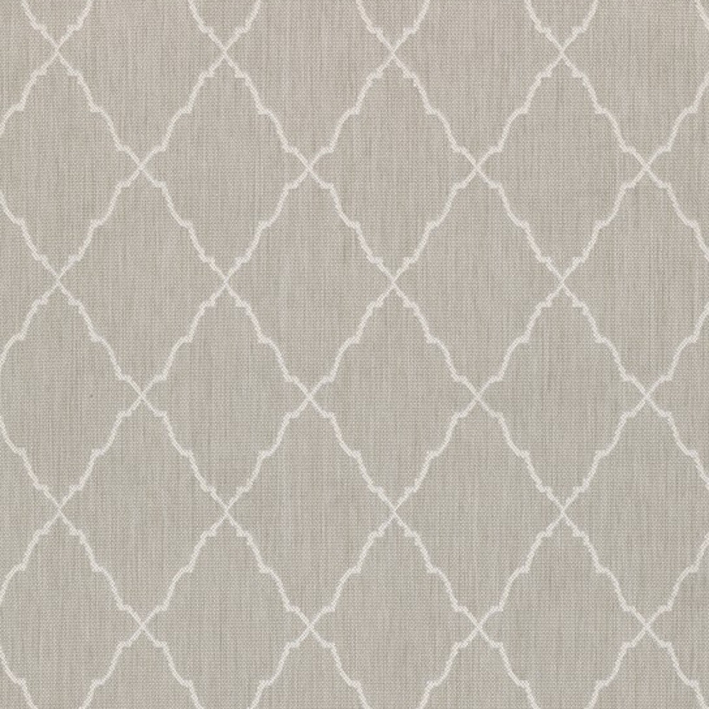 7' X 9' Gray and Ivory Indoor Outdoor Area Rug