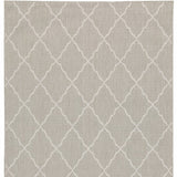 7' X 9' Gray and Ivory Indoor Outdoor Area Rug