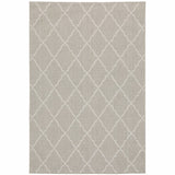 7' X 9' Gray and Ivory Indoor Outdoor Area Rug