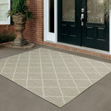 7' X 9' Gray and Ivory Indoor Outdoor Area Rug