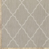 7' X 9' Gray and Ivory Indoor Outdoor Area Rug