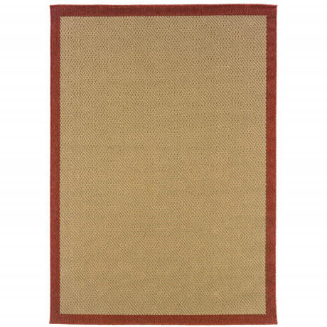 5' X 8' Beige Indoor Outdoor Area Rug