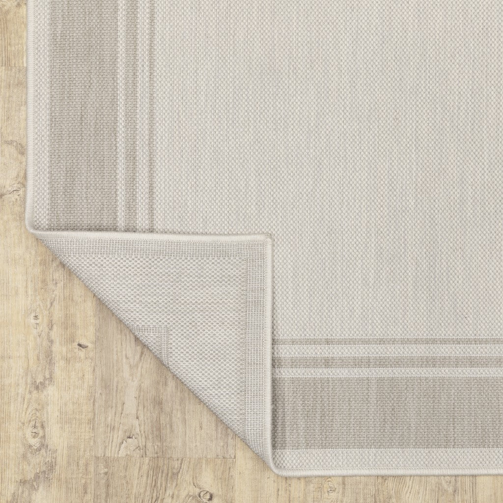 Gray and Ivory Indoor Outdoor Area Rug