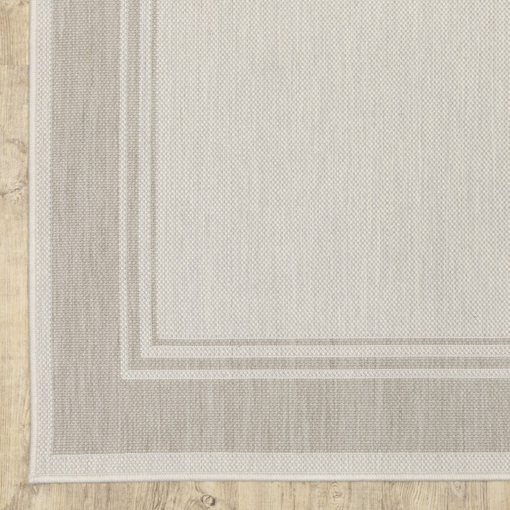 Gray and Ivory Indoor Outdoor Area Rug