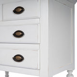 32" White Solid Wood Four Drawer Gentlemans Chest