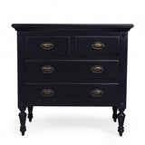 32" Black Solid Wood Four Drawer Gentlemans Chest