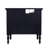 32" Black Solid Wood Four Drawer Gentlemans Chest