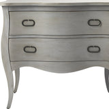 34" Gray Solid Wood Two Drawer Chest