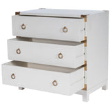 28" White Solid Wood Three Drawer Dresser