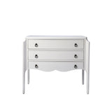 34" White Solid and Manufactured Wood Three Drawer Standard Chest