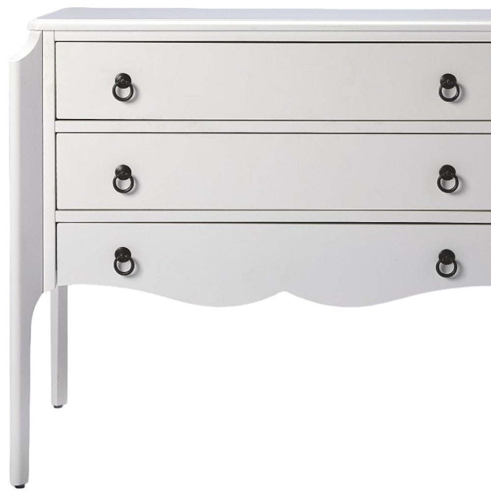 34" White Solid and Manufactured Wood Three Drawer Standard Chest