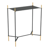 24" Gold And Black Steel End Table