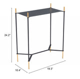 24" Gold And Black Steel End Table