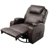 Ergonomic Heated Massage Recliner Sofa Chair Deluxe Lounge Executive w/ Control-brown