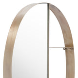 34" Bronze Oval Steel Framed Accent Mirror