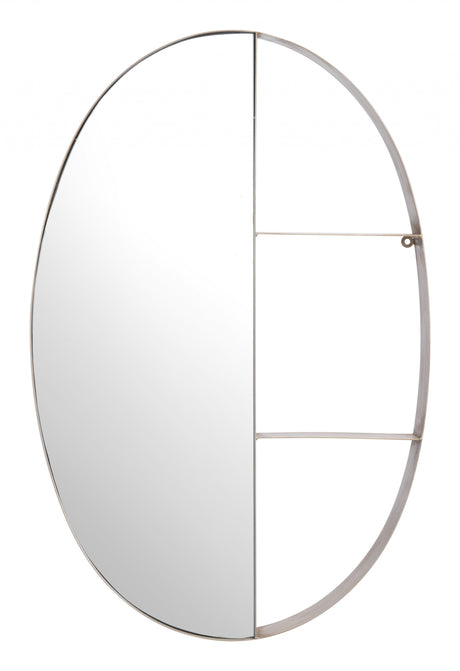 Bronze Oval Steel Framed Accent Mirror