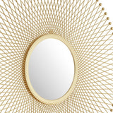 35" Gold Round Accent Mirror