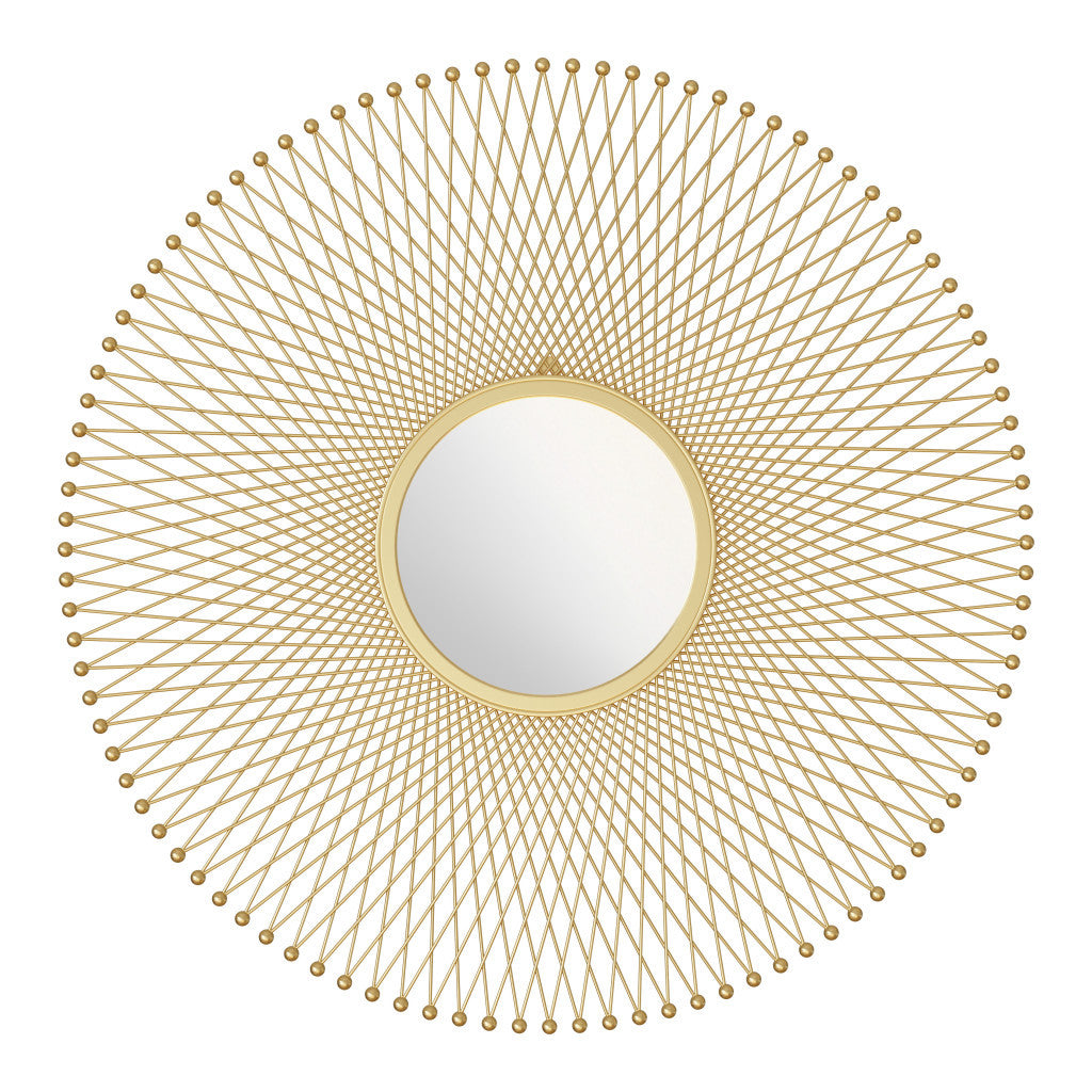 35" Gold Round Accent Mirror