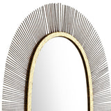 38" Black and Gold Oval Framed Accent Mirror