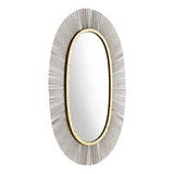 38" Black and Gold Oval Framed Accent Mirror