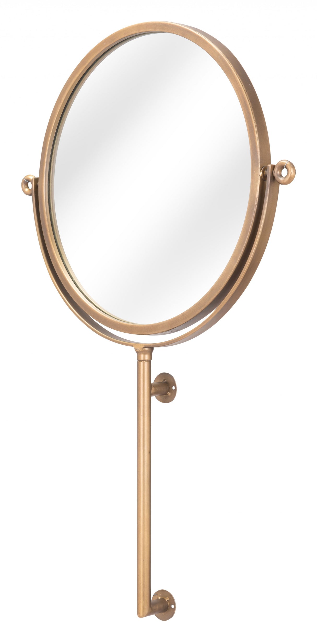 Gold Round Wall Mount Mirror