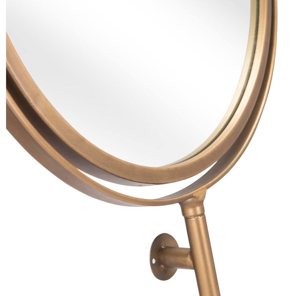 Gold Round Wall Mount Mirror