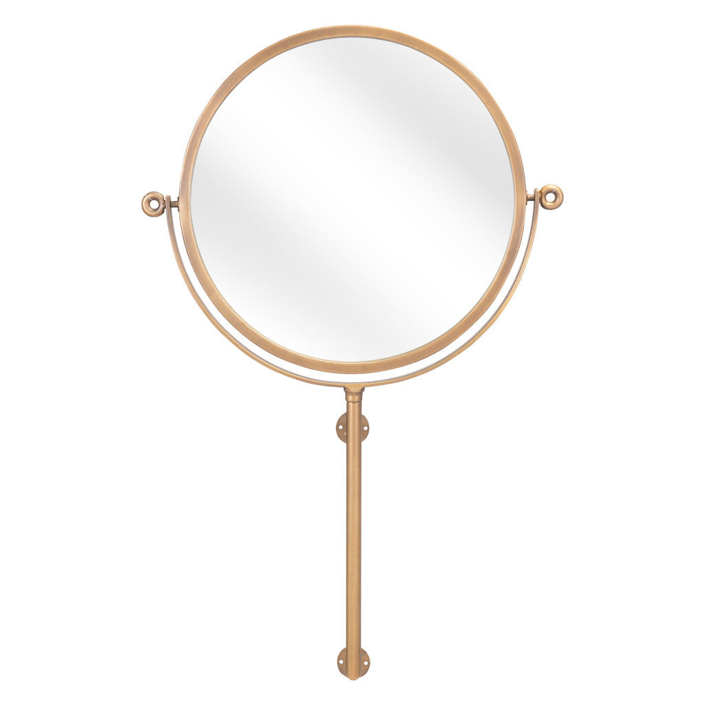 Gold Round Wall Mount Mirror