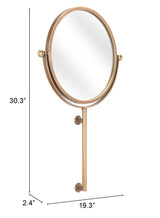 Gold Round Wall Mount Mirror