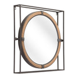 22" Gray Square Steel Framed Accent Mirror