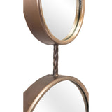 35" Gold Round Steel Framed Accent Mirror