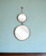 35" Gold Round Steel Framed Accent Mirror