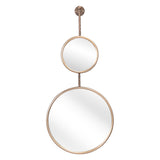 35" Gold Round Steel Framed Accent Mirror