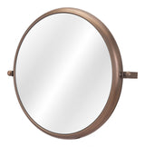 Industrial Gold Round Mirror