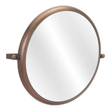 Industrial Gold Round Mirror