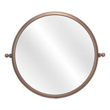 Industrial Gold Round Mirror