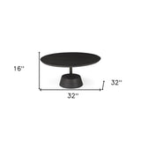 Black Wooden Pedestal Base Coffee Table