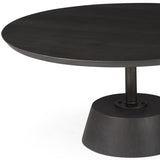 Black Wooden Pedestal Base Coffee Table