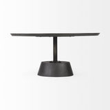 Black Wooden Pedestal Base Coffee Table