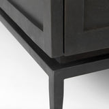 31" Black Glass And Faux Marble Coffee Table