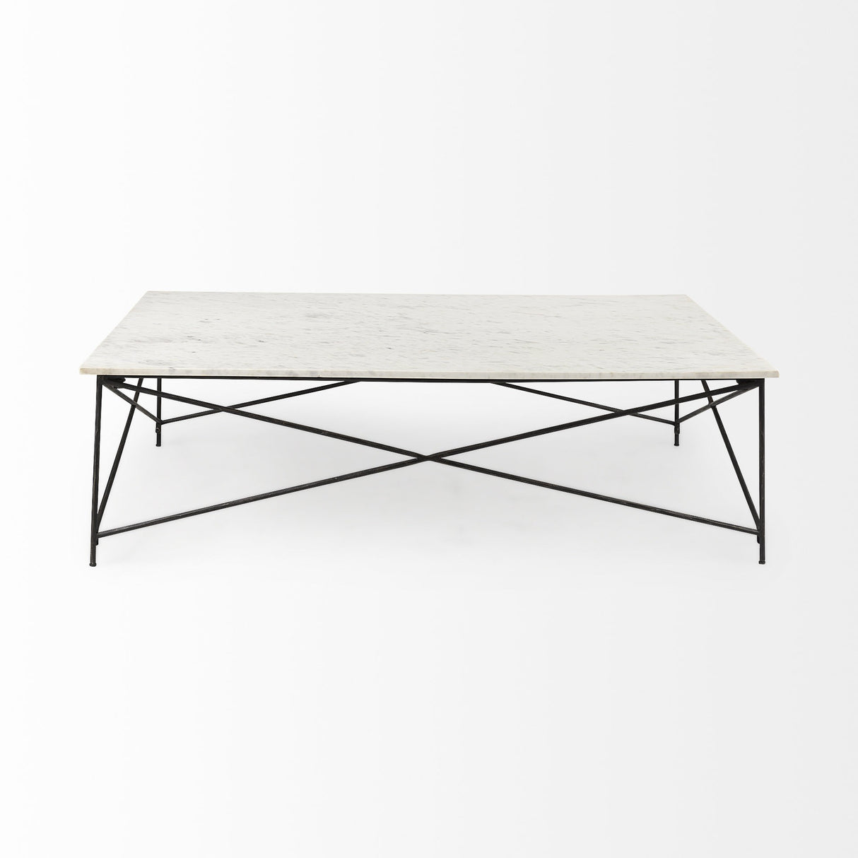 35" White Metal Coffee Table