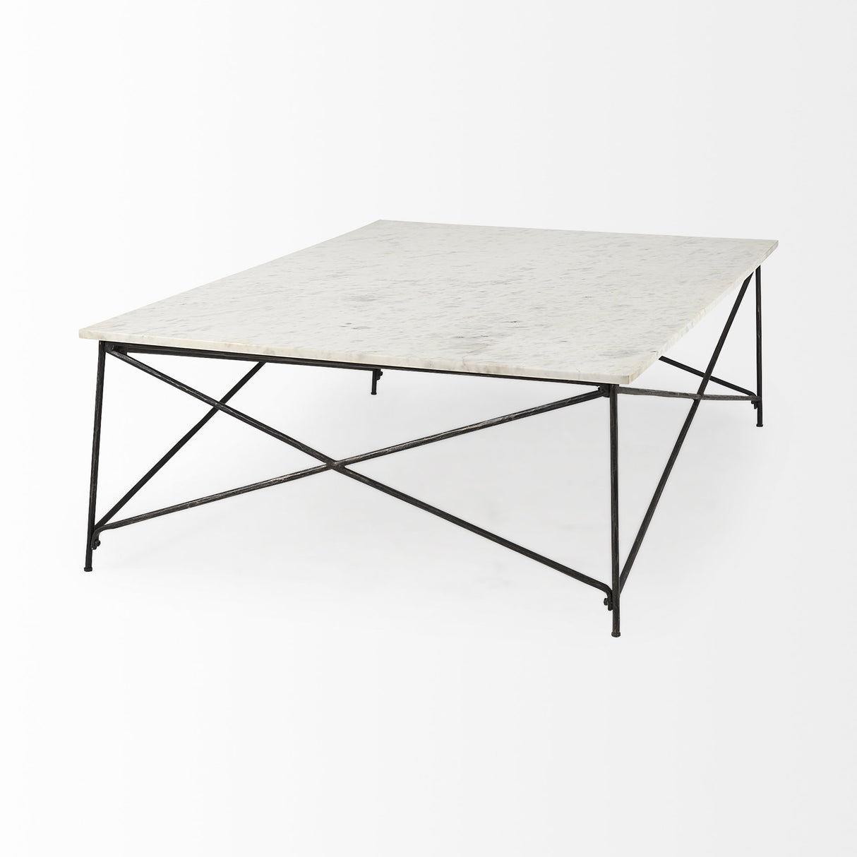 35" White Metal Coffee Table